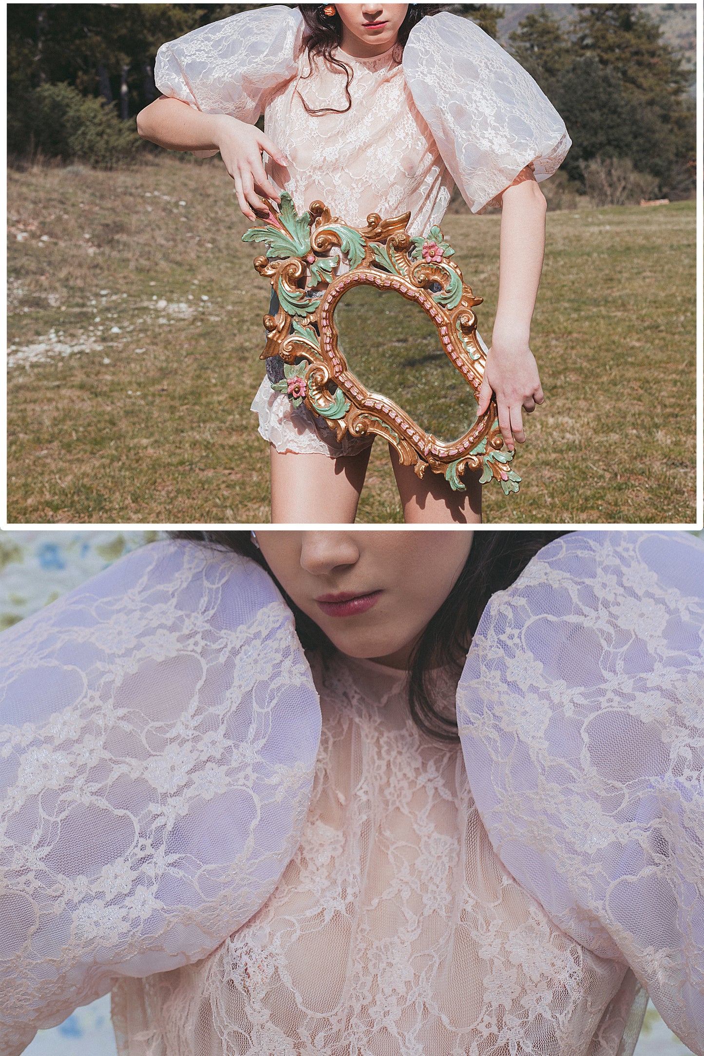 Madame – Couture Lace Blouse & High-Waisted Shorts Set