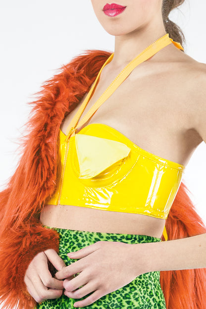 Patsy - Crop Top vinile giallo